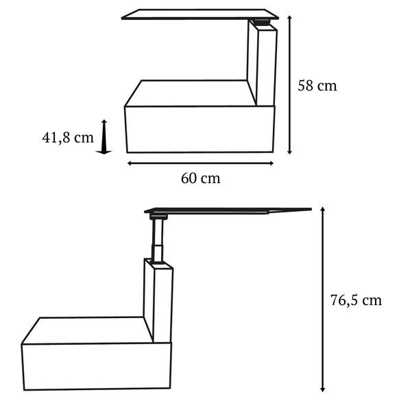 Ozzio MALIBU hhenverstellbarer Beistell- oder Nachttisch (X506)