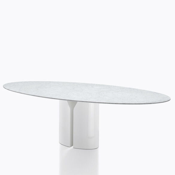 MDF Italia NVL TABLE ovaler Designer Tisch 250 cm, Marmorplatte
