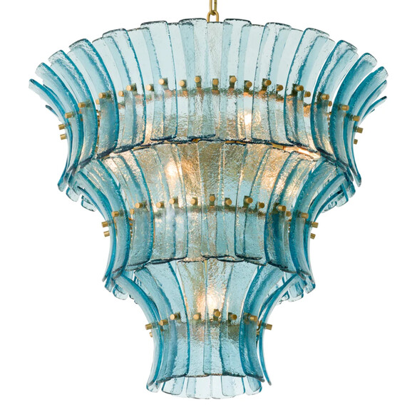 EICHHOLTZ Toscano Kronleuchter  67 cm, Blaues Glas