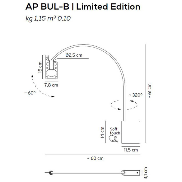 Axolight BUL-BO AP Limited Edition LED-Wandleuchte