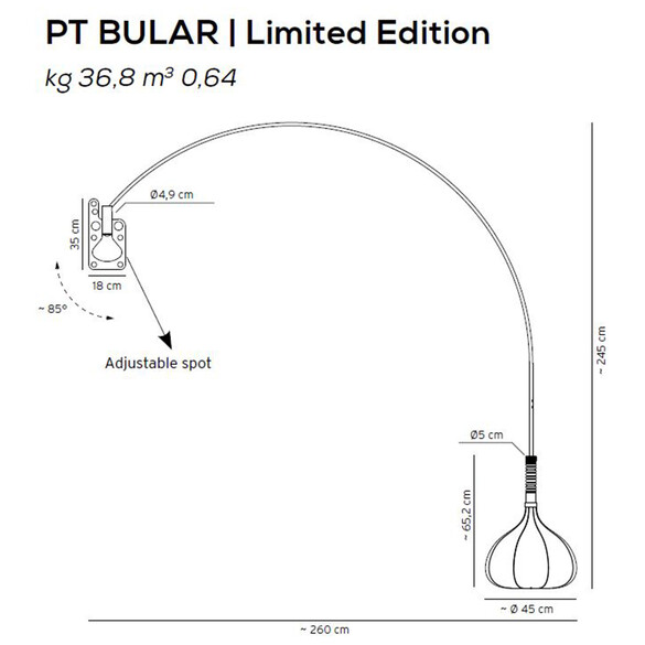 Axolight BUL-BO PT Limited Edition LED-Bogenleuchte