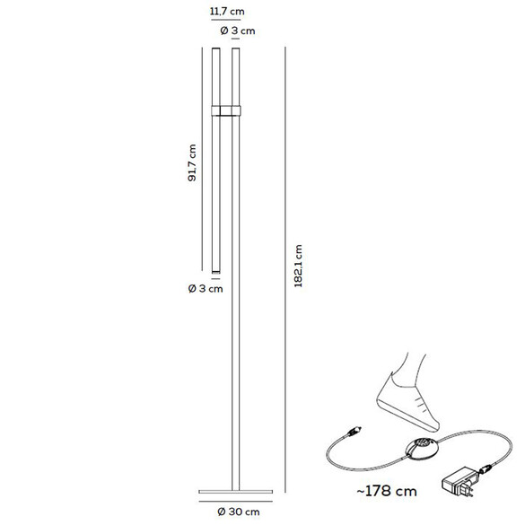 Axolight PARALELA LED Stehleuchte 182 cm