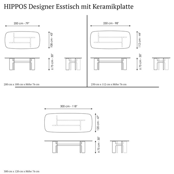 Bonaldo HIPPOS Designer Esstisch mit Keramikplatte