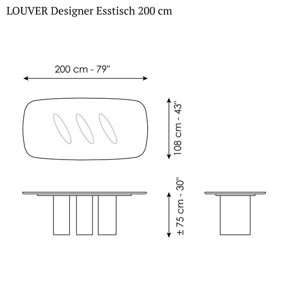 Bonaldo LOUVER Designer Esstisch 200 cm