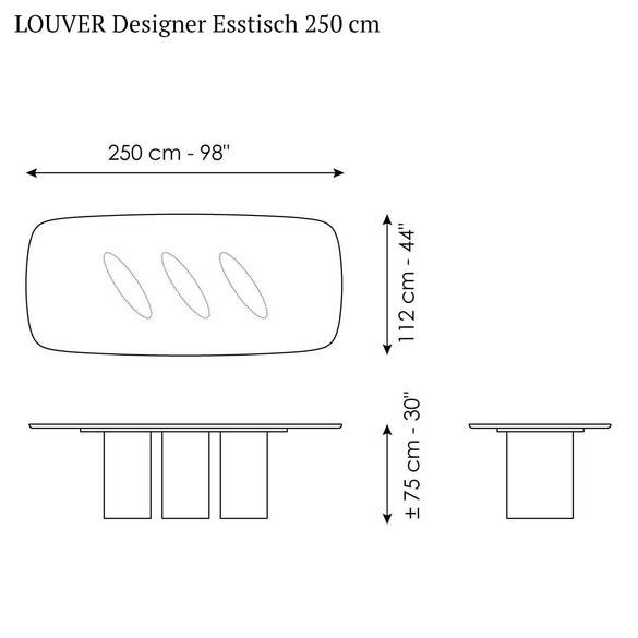 Bonaldo LOUVER Designer Esstisch 250 cm