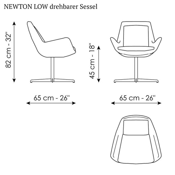 Bonaldo NEWTON LOW drehbarer Sessel