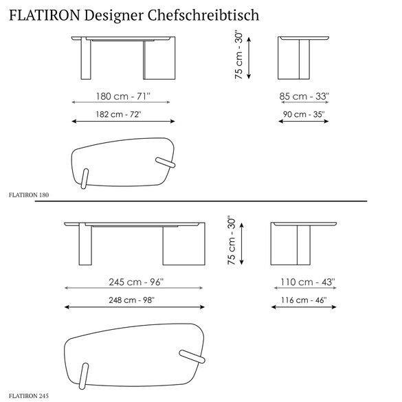 Bonaldo FLATIRON Designer Chefschreibtisch