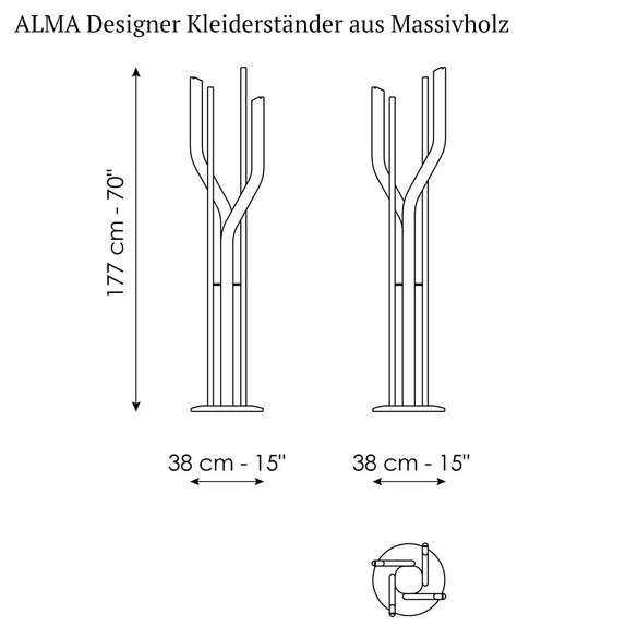 Bonaldo ALMA Designer Kleiderstnder aus Massivholz