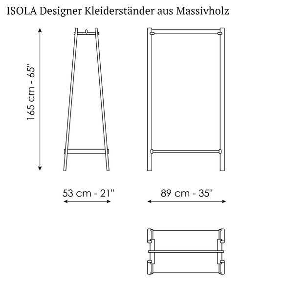 Bonaldo ISOLA Designer Kleiderstnder aus Massivholz