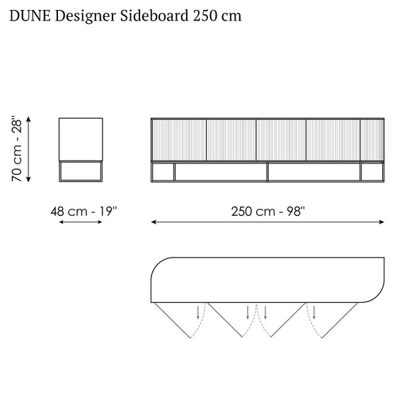 Bonaldo DUNE Designer Sideboard 250 cm