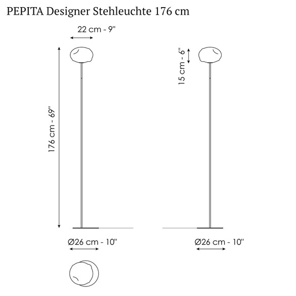 Bonaldo PEPITA Designer Stehleuchte 176 cm