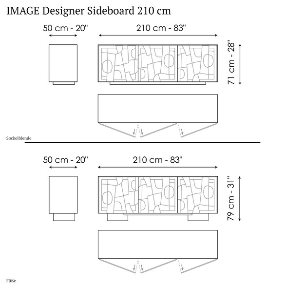 Bonaldo IMAGE Designer Sideboard 210 cm