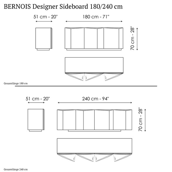 Bonaldo BERNOIS Designer Sideboard 180/240 cm