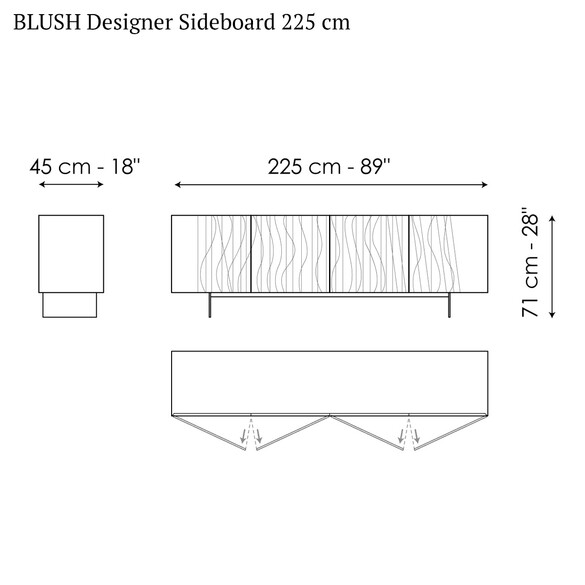 Bonaldo BLUSH Designer Sideboard 225 cm