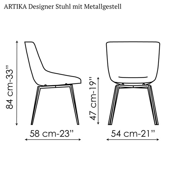 Bonaldo ARTIKA Designer Stuhl mit Metallgestell