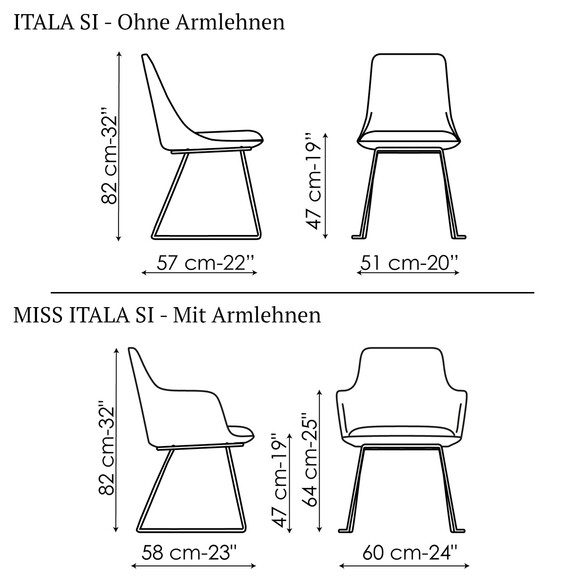 Bonaldo ITALA SI Designer Stuhl mit Kufengestell