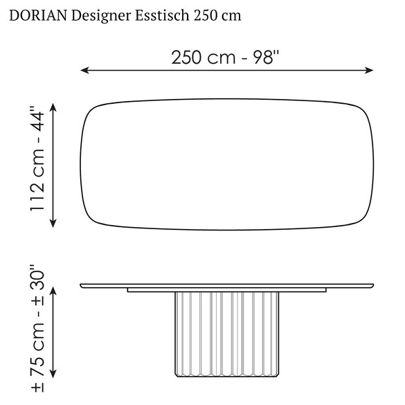 Bonaldo DORIAN Designer Esstisch 250 cm