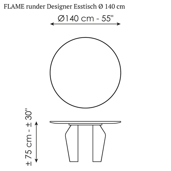 Bonaldo FLAME runder Designer Esstisch  140 cm