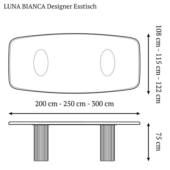 Bonaldo LUNA BIANCA Designer Esstisch