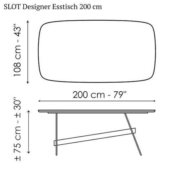 Bonaldo SLOT Designer Esstisch 200 cm