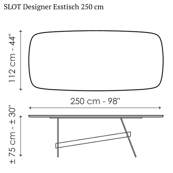 Bonaldo SLOT Designer Esstisch 250 cm