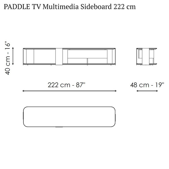 Bonaldo PADDLE TV Multimedia Sideboard 222 cm