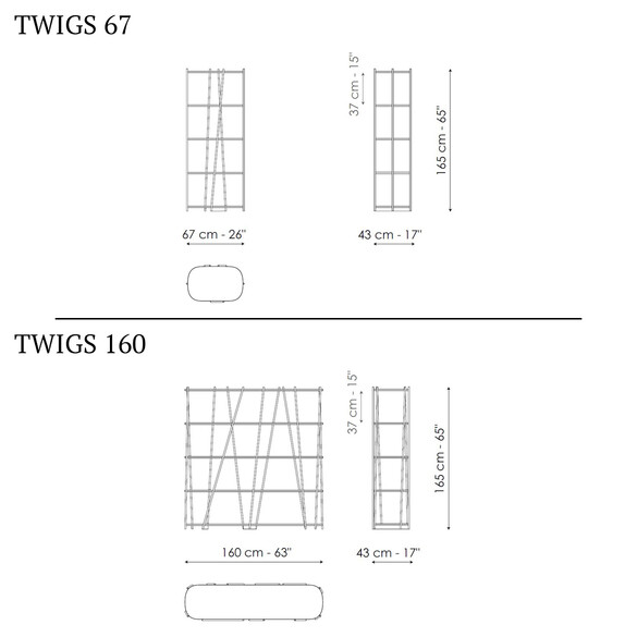 Bonaldo TWIGS offenes Designer Bcherregal