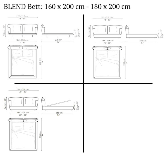 Bonaldo BLEND Designer Bett