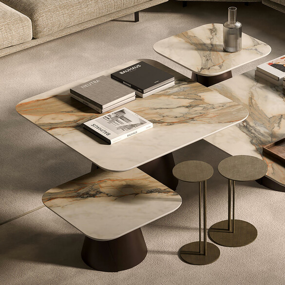 Cattelan Italia ALBERT KERAMIK S Beistell- und Couchtisch mit Keramikplatte