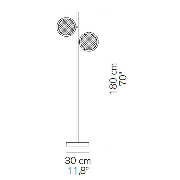 Oluce BERLIN 323 LED-Stehleuchte 180 cm