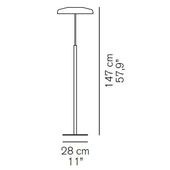 Oluce DORA 371 LED-Stehleuchte 147 cm