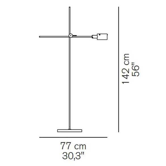 Oluce G.O. 352 verstellbare Stehleuchte 142 cm