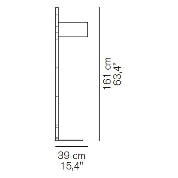 Oluce PARALLEL 396 Stehleuchte 161 cm