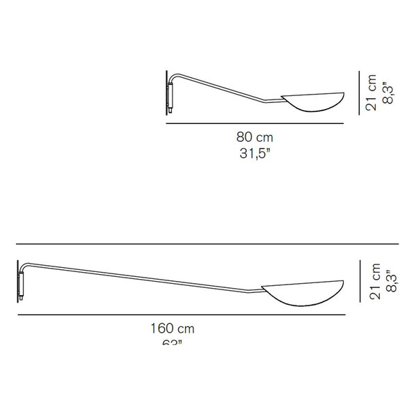 Oluce PLUME 158/159 Designer Wandleuchte mit Stecker