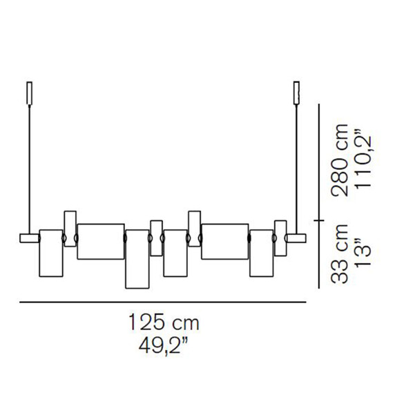 Oluce DANCING QUEEN 456 LED-Pendelleuchte 125 cm