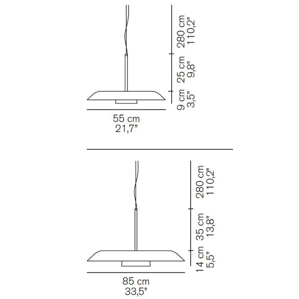 Oluce IRIDE 878/879 Designer LED-Pendelleuchte