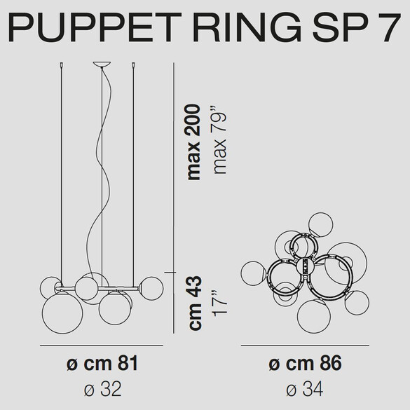 Vistosi Puppet Ring SP7 Pendelleuchte (G9) - SONDERPREIS