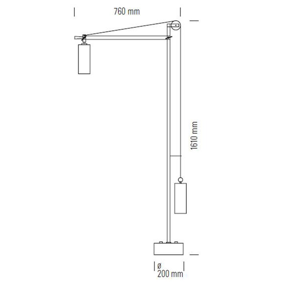 Tecnolumen BAUHAUS BH 23 Stehleuchte mit Gegengewicht - SONDERPREIS