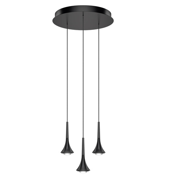 Lodes RAIN LED-Pendelleuchte, 3-flammig in Schwarz  38 cm - SONDERPREIS