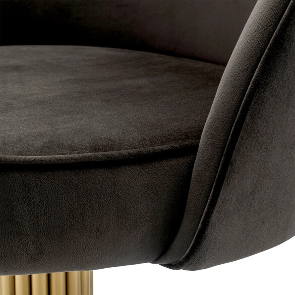 EICHHOLTZ Dorland drehbarer Stuhl, Roche dark grey velvet