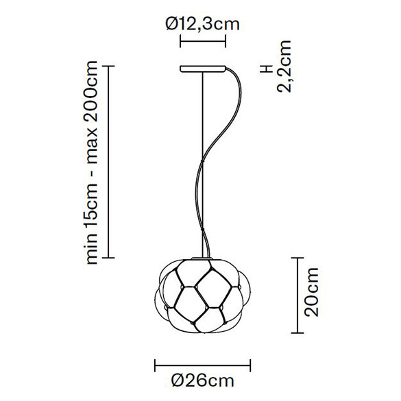 Fabbian CLOUDY F21 Pendelleuchte  26 cm, E27 - SONDERPREIS