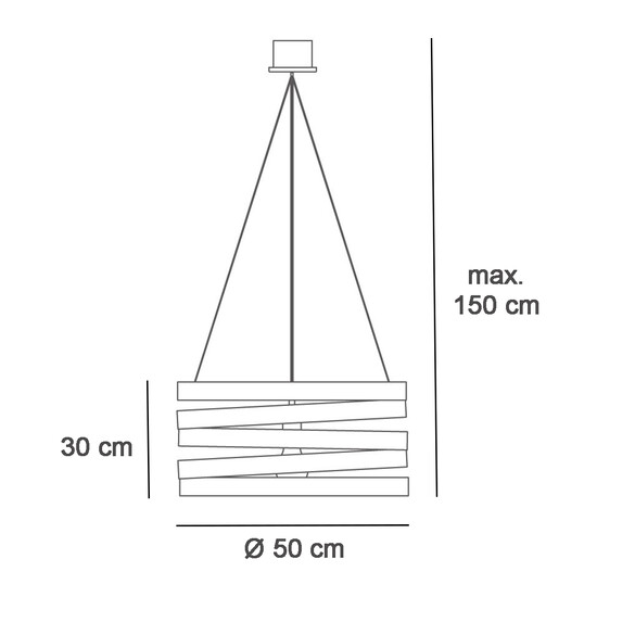 Marchetti BAND S50 Pendelleuchte  50 cm (E27), Schwarz/Wei - SONDERPREIS