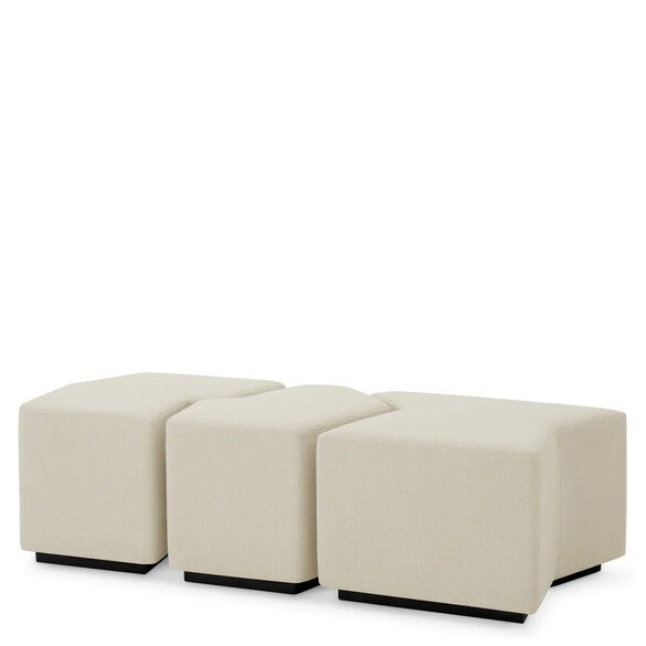 EICHHOLTZ Filbert Hocker 3er Set, Rve cream