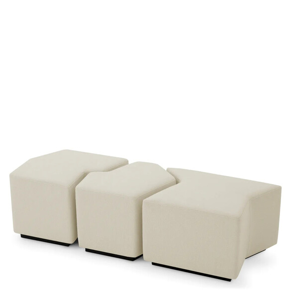 EICHHOLTZ Filbert Hocker 3er Set, Rve cream