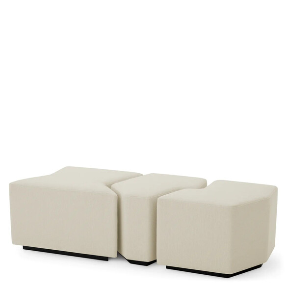 EICHHOLTZ Filbert Hocker 3er Set, Rve cream