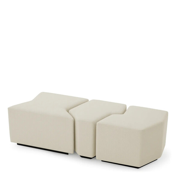 EICHHOLTZ Filbert Hocker 3er Set, Rve cream