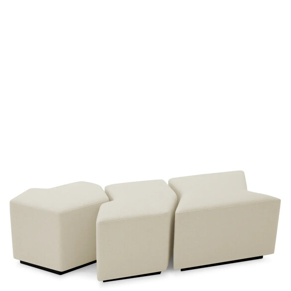 EICHHOLTZ Filbert Hocker 3er Set, Rve cream