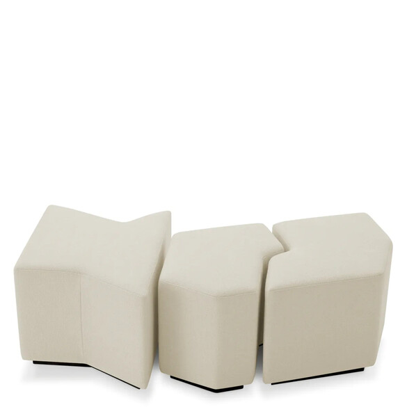 EICHHOLTZ Filbert Hocker 3er Set, Rve cream