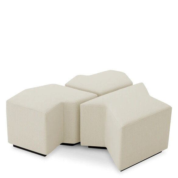 EICHHOLTZ Filbert Hocker 3er Set, Rve cream