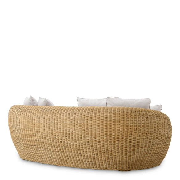 EICHHOLTZ Rafael Sofa 240 cm, Rattan & Sentier cream